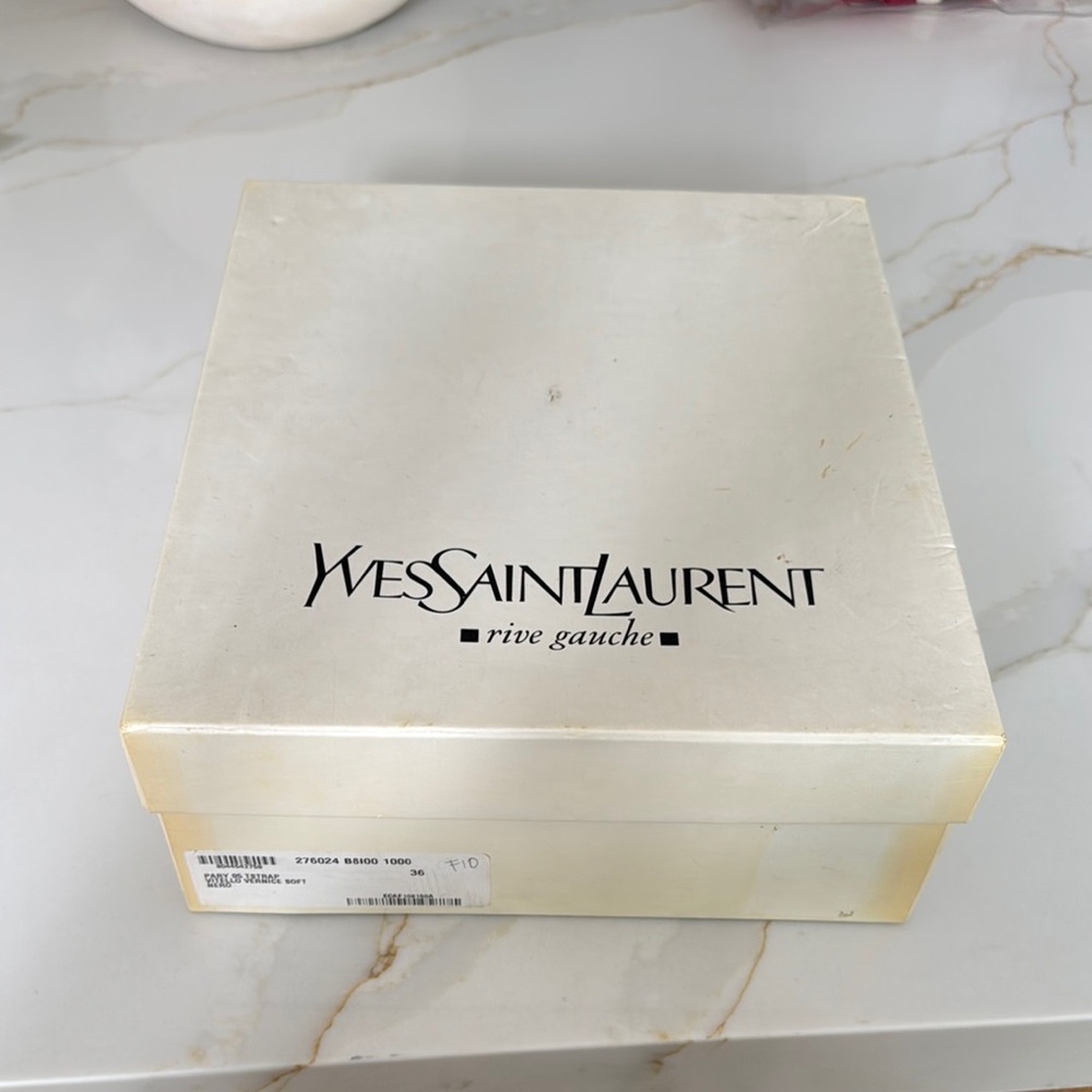 Yves Saint Laurent Suede Tribute Platform Sandals Size 38 1/2 - Picture 2 of 10